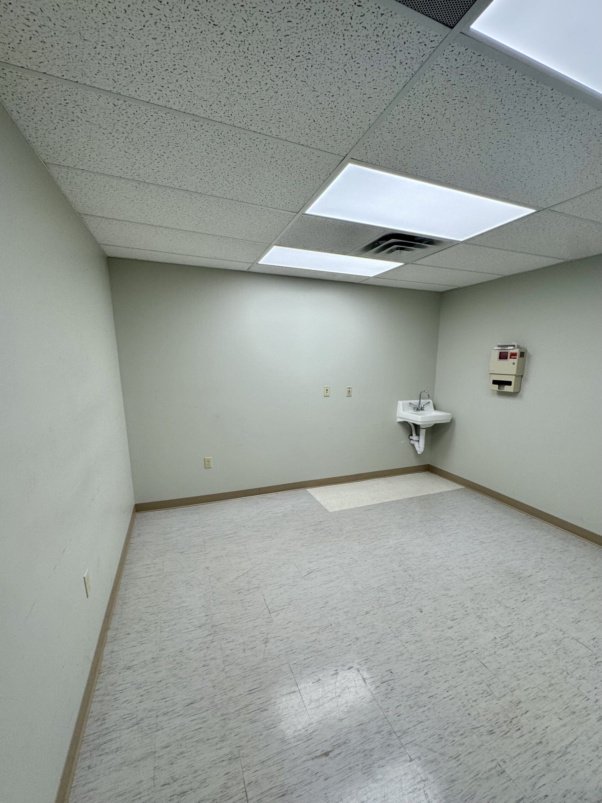 Procedure room with hand sink in the medical office suite at 500 Legacy Plaza West, La Porte, Indiana